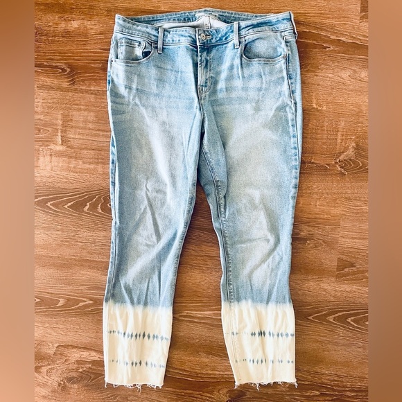 Old Navy Light Wash Bleach Ombre Rockstar Super Skinny Ankle Midrise Jeans 14 - Picture 2 of 9